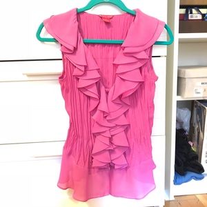 Pink ruffled top